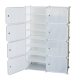 White Cube DIY Shoe Cabinet Rack Storage Portable Stackable Organiser Stand V63-836161