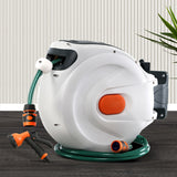 Greenfingers Retractable Hose Reel 30M Garden Water Spray Gun Auto Rewind HR-WA-BNS-30M-PLS