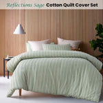 Vintage Design Homewares Reflections Sage Cotton Quilt Cover Set King V442-HIN-QUILTCS-REFLECTIONS-SAGE-KI