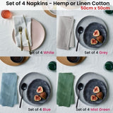 Vintage Design Homewares Set of 4 French Linen Napkins Mist V442-HIN-MISC-SETOF4LINENNAPKINS-MIST-SQ