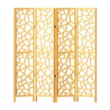 Artiss 4 Panel Room Divider Screen 162x170cm Clover Natural RD-4016-4P-NT