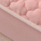 SOGA 2X Pink 153cm Wide Mattress Cover Thick Quilted Fleece Stretchable Clover Design Bed Spread BCOVER7007X2