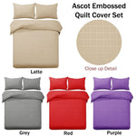 Designer Selection Ascot Embossed Quilt Cover Set Latte Queen V442-GHT-QUILTCS-ASCOTEMBOSSED-LATTE-QS