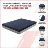 Memory Foam Dog Bed 15CM Thick Large Orthopedic Dog Pet Beds Waterproof Big V63-826461