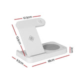 Devanti 4-in-1 Wireless Charger Dock Fast Charging for Phone White WC-A-101-WH