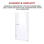 800 x 2100mm Frameless 10mm Safety Glass Shower Screen V63-829671