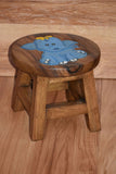 Children's Wooden Stool Blue Baby ELEPHANT Themed Chair Toddlers Step sitting Stool V277-TGBLUEBABYELEPHANTSTOOL