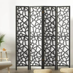 Artiss 4 Panel Room Divider Screen 162x170cm Clover Black RD-4016-4P-BK