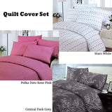 Polyester Cotton Stars Quilt Cover Set Double V442-ABR-QUILTCS-LUNASTARS-WHITE-DS