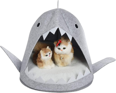 Shark Shape Pet Cave Bed for Cats andSmall Dogs 45 x 45 x 38 cm V178-87491