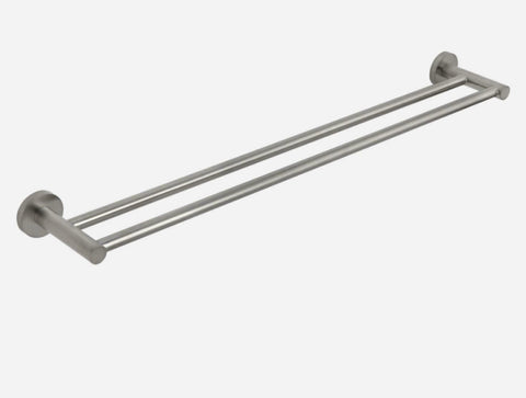 Luxurious Brushed Nickel Stainless Steel 304 Towel Rack Rail - Double Bar 600mm V549-600SSDBLTOWCHROME