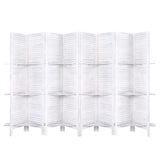 Artiss 8 Panel Room Divider Screen 326x170cm Shelf White RD-B-0590-8P-WH