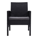 Gardeon 2PC Outdoor Dining Chairs Patio Furniture Wicker Lounge Chair Garden ODF-CHAIR-HARP-BK-2X