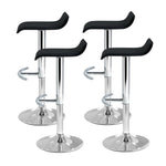 Artiss 4x Bar Stools Adjustable Gas Lift Chairs Black BA-TW-NEWT706-BK-X4