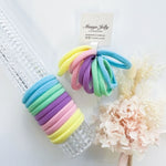 MANGO JELLY Metal Free Hair ties - Pastel Mixed 10P - Six Pack V659-METALFREE-4CM-10P-PASTEL-6-L