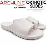 Archline Rebound Orthotic Slides Flip Flop Thongs Slip On Arch Support - White - Euro 36 V563-AHS00101-36