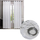 Pair of Sheer Eyelet Curtains White with Silver Foils 137 x 213 cm V442-BZO-CURTAIN-PAIRSHEERFOIL-WHITESILVER-RE
