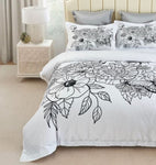 Viene Floral Quilt Cover Set - Super King Size V493-SM-SK-16