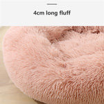 Pet Dog Bedding Warm Plush Round Comfortable Nest Comfy Sleeping kennel Pink Large 90cm V360-PTDB0000-PK-L