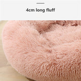 Pet Dog Bedding Warm Plush Round Comfortable Nest Comfy Sleeping kennel Pink Large 90cm V360-PTDB0000-PK-L