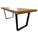 Petunia Dining Table 210cm Elm Timber Wood Black Metal Leg - Natural V315-VOD-BOST-02