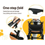 i.Pet Pet Stroller Dog Pram Large Cat Carrier Travel Foldable 4 Wheels Pushchair Double PET-STROLLER-100-BR