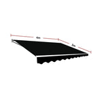 Motorised Outdoor Folding Arm Awning Retractable Sunshade Canopy Black 4.0m x 3.0m V63-842881