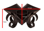 Decorative Black Metal Lotus Tea Light Candle Holders in Set of 2 V418-LR-6002