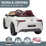 Licensed Lexus LC 500 Kids Electric Ride On Car - White CAR-LEX-1618-WH