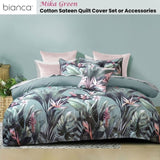 Bianca Mika Green Cotton Sateen Quilt Cover Set Super King V442-BCA-QUILTCS-MIKA-GREEN-SK