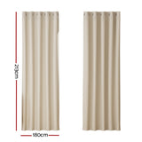 Artiss 2X Blockout Curtains Eyelet 180x213cm Beige BC-MATT-180X213-BG