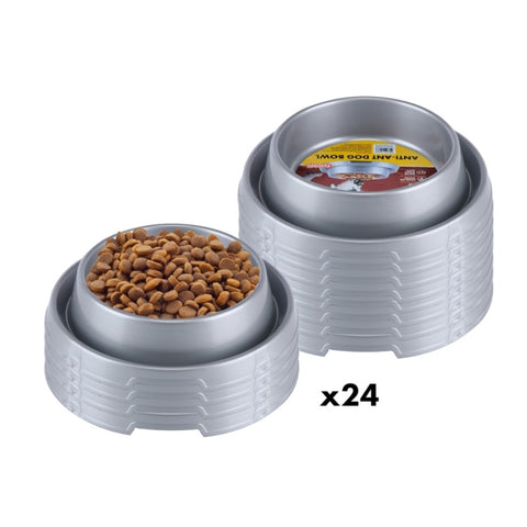 Pet Basic 24PCE Pet Bowl 650ml Ant Proof Rim Durable Non-Slip Base 22.5cm V293-254668-24