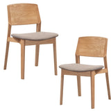 Emilio 2pc Set Dining Chair Fabric Seat Scandinavian Style Solid Ash Wood Oak V315-VOD-LIPW-04-2PC-KIT