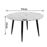 Minimalist Marble Effect Round Coffee Table V264-TAB-718C-WHE