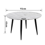 Minimalist Marble Effect Round Coffee Table V264-TAB-718C-WHE