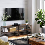 VASAGLE TV Cabinet Stand Lowboard for TVs up to 60 Inches with Shelves Steel Frame Vintage V227-9101101010990