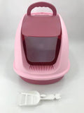 YES4PETS XL Portable Hooded Cat Toilet Litter Box Tray House with Charcoal Filter and Scoop Pink V278-MSP-0008-PINK