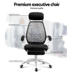 Artiss Mesh Office Chair Recliner Black White OCHAIR-H-996-WH-BK