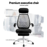 Artiss Mesh Office Chair Recliner Black White OCHAIR-H-996-WH-BK