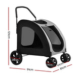 i.Pet Pet Stroller Dog Pram Large Carrier Cat Travel Foldable Strollers 4 Wheels Trolley PET-STROLLER-112-BW