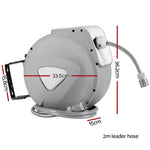 Water Hose Reel 20M Retractable Auto Rewind Spray Gun Garden HR-WA-AUTO-20M-PLS