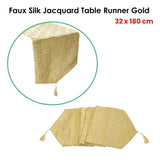 Faux Silk Jacquard Table Runner Gold 32 x 180 cm V442-ABR-TABLER-FAUXSILKJACQUARD180-GOLD-SH
