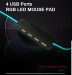 LED Gaming Mouse Pad Large 4 USB Ports RGB Extended Mousepad Keyboard Desk Anti-slip Mat V255-MPAD-RGBUSB