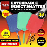 SAS Pest Control 24PCE Fly Swatter Extendable Design Foam Grip Handle 35-72cm V293-220694-24
