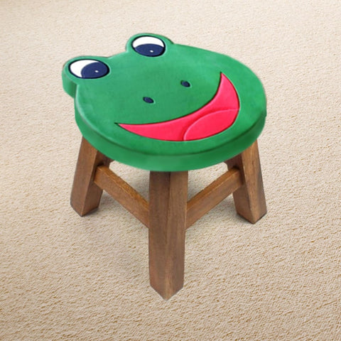 Children's Chair Stool Wooden Frog Face Theme V277-FROGSTOOLTHA