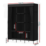 Artiss Large Portable Clothes Closet Wardrobe with Shelf Black DIY-WR-175-BK