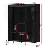 Artiss Large Portable Clothes Closet Wardrobe with Shelf Black DIY-WR-175-BK