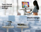 Fortia Corner Desk Riser 110cm Wide Adjustable Sit to Stand for Dual Monitor, Keyboard, Laptop, V219-FURDTDFORACX2