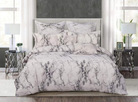 White Marble Double Size Duvet Quilt Cover Set V493-MD-404