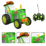 Green 360 Rotating Crazy Jumping Car with Light Music Remote Control RC Stunt Car AU V201-W12829008